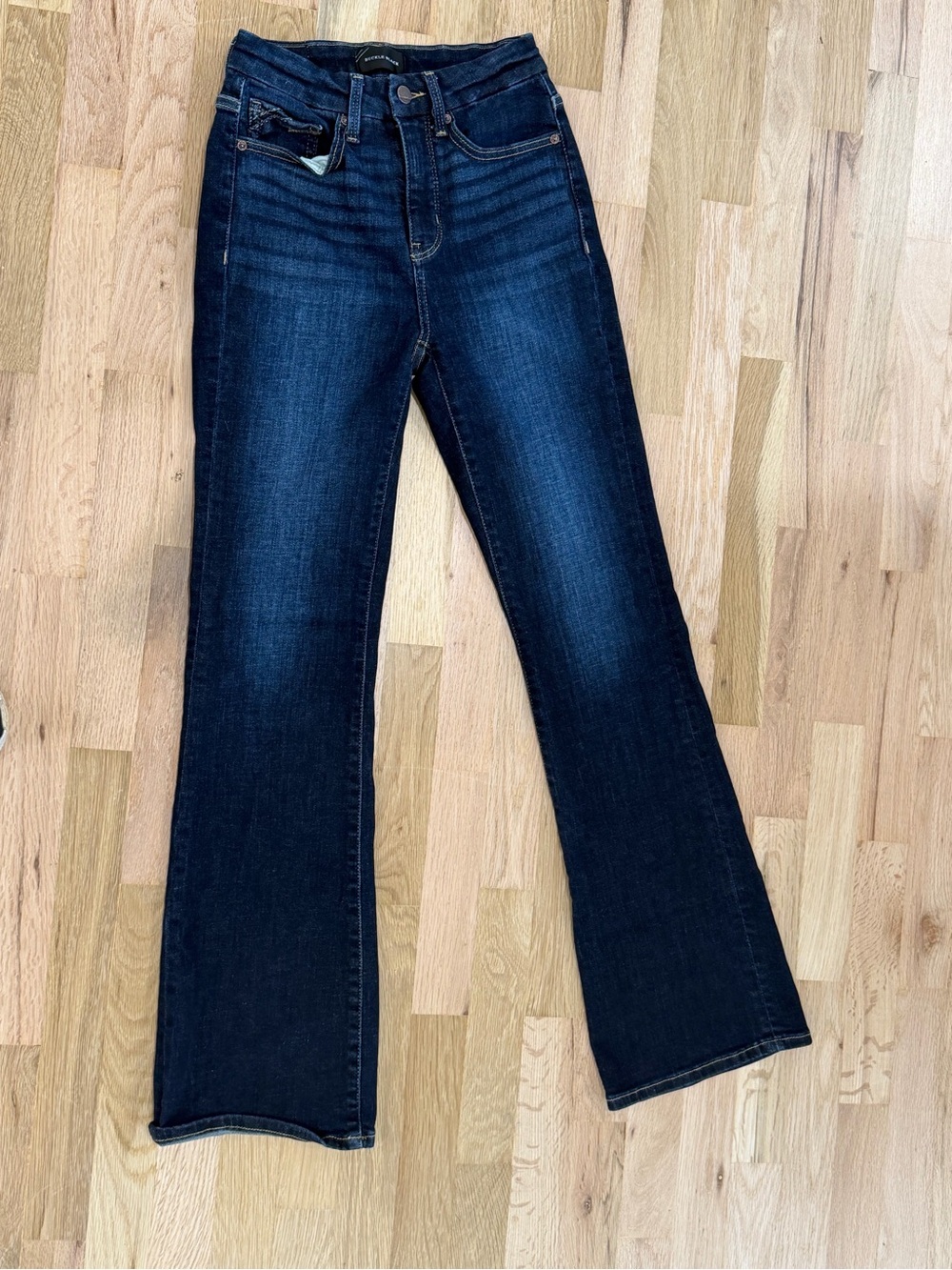 Buckle Dark Blue Boot Cut Jeans